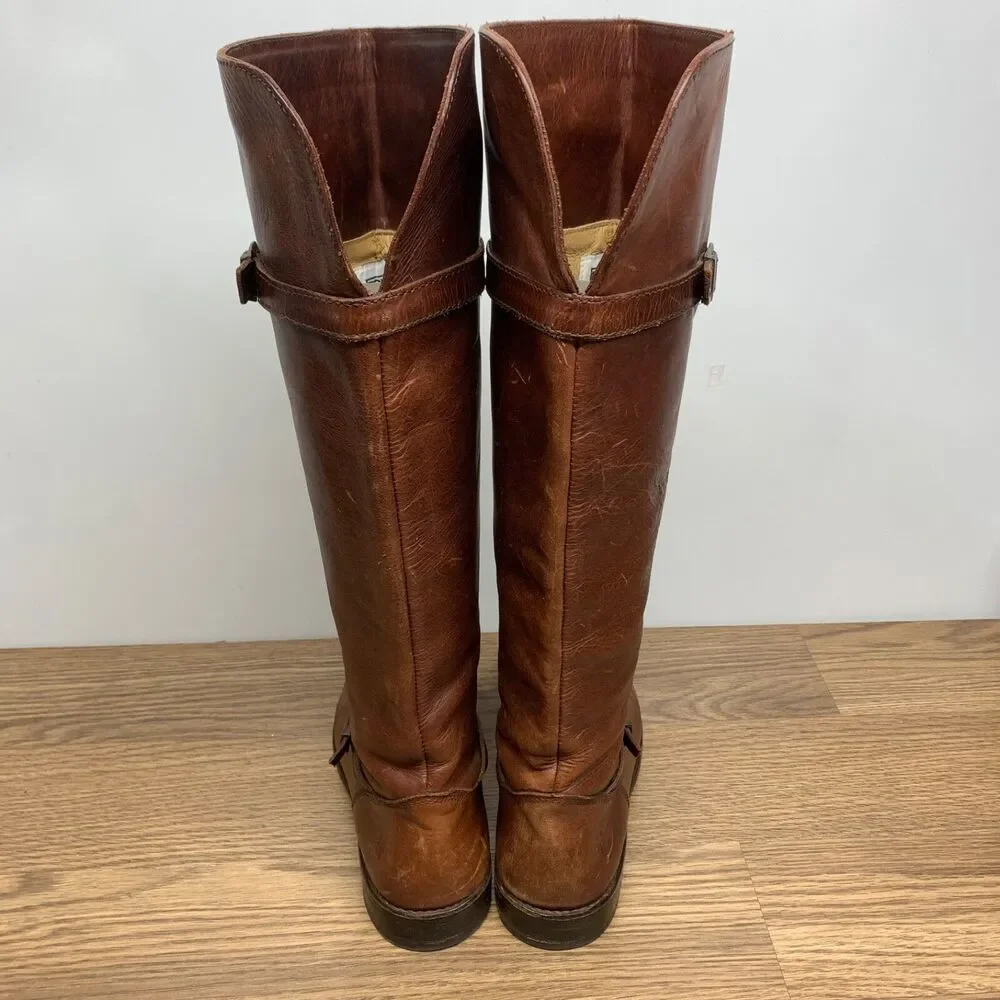 FRYE Shirley 77745 Brown Leather‎ Equestrian Riding Boots Women's 6.5B